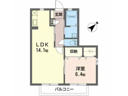 リュイール(1LDK/2階)の間取り写真
