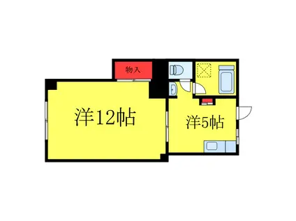 メゾン竜岡(1DK/4階)の間取り写真