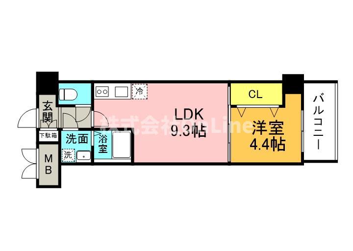 グランパシフィック北巽(1LDK/5階)の間取り写真