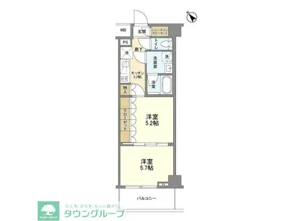 ニューミラ明大前(2K/4階)の間取り写真