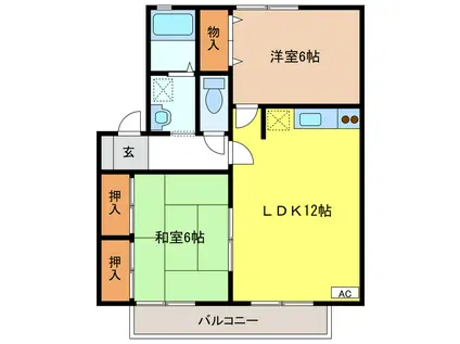 トラスト21(2LDK/1階)の間取り写真