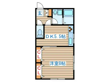 ハイツRT(1DK/1階)の間取り写真