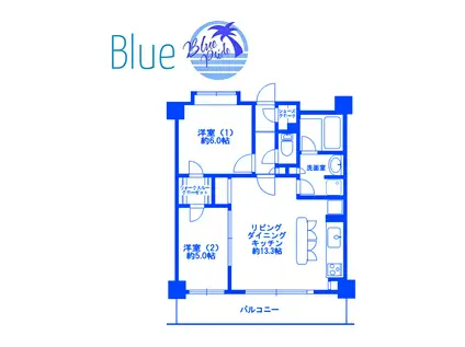 アイディーコート上永谷(2LDK/2階)の間取り写真