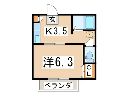 ドミトリー芳賀A棟(1K/1階)の間取り写真