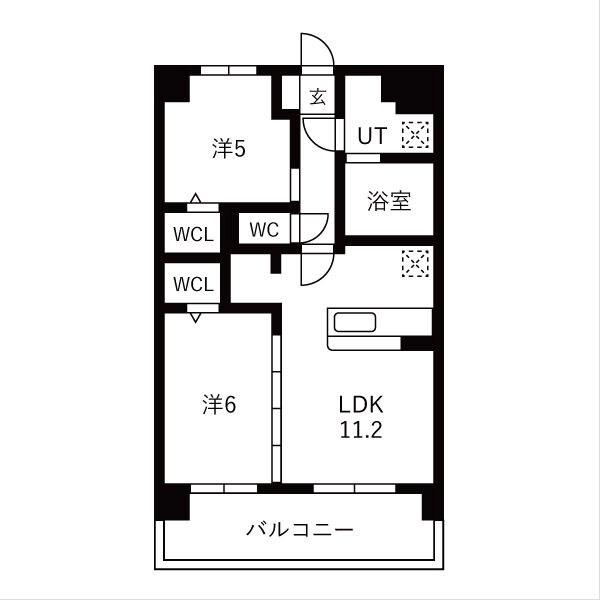 Y&M 祇園(2LDK/5階)の間取り写真