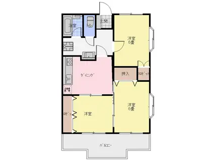 ホワイトプラザV(3DK/1階)の間取り写真