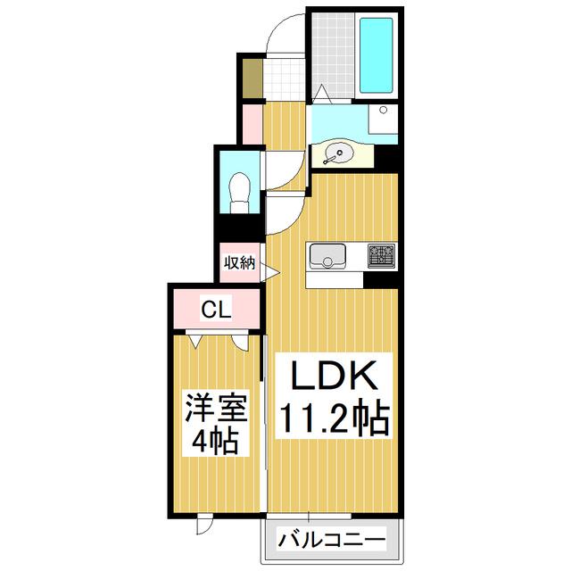 CALMO LUNA(1LDK/1階)の間取り写真