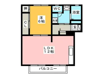 メゾンヨシコーE(1LDK/1階)の間取り写真