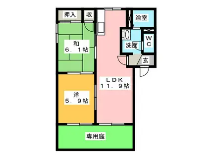 フォルテ(2LDK/1階)の間取り写真