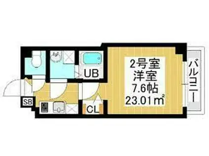 ブルックリンズ西千葉(1K/3階)の間取り写真