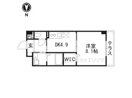 パールハイツ(1DK/1階)の間取り写真