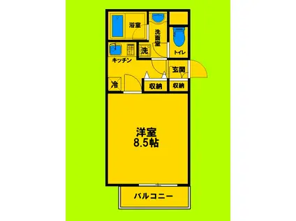 アスール江坂(1K/8階)の間取り写真