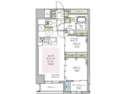 アーバネックス天満橋サウス(2SLDK/10階)の間取り写真
