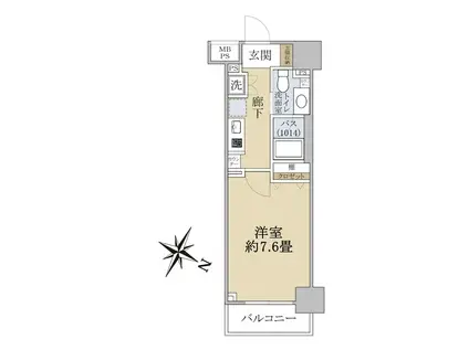 ライオンズクオーレ東京三ノ輪シティゲート(1K/5階)の間取り写真