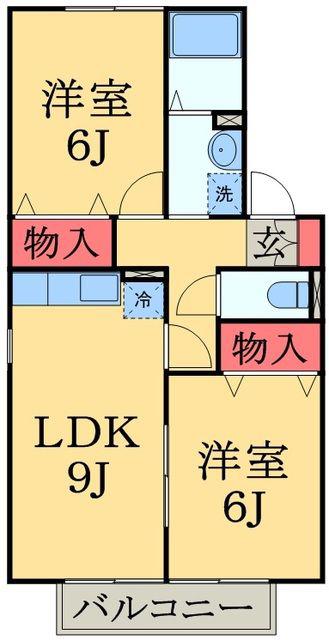 アドバンテージV(2LDK/1階)の間取り写真
