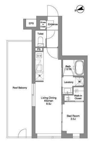 ORME COURT YOTSUYA(1LDK/4階)の間取り写真