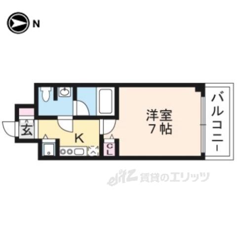 EN 伏見稲荷(1K/2階)の間取り写真