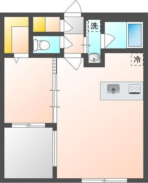 カレラ学園前(1LDK/1階)の間取り写真