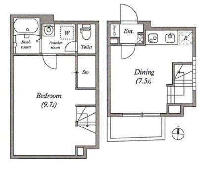 LEGALAND西小山(1DK/1階)の間取り写真