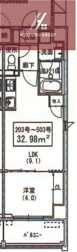 トーシンイーストビル(1LDK/4階)の間取り写真