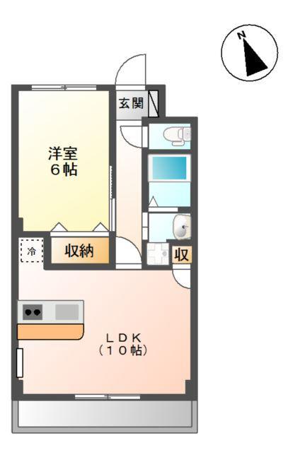 レジーナ郡山(1LDK/1階)の間取り写真