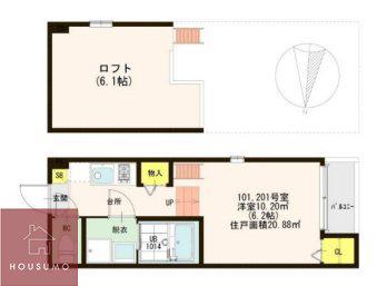 STAGE今市(1K/1階)の間取り写真