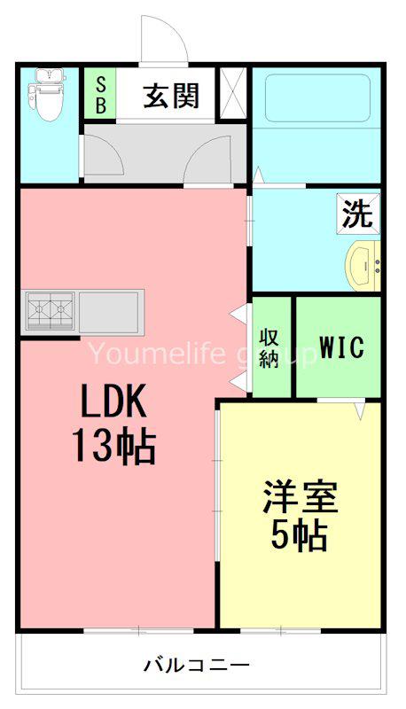 エスペランサII(1LDK/2階)の間取り写真