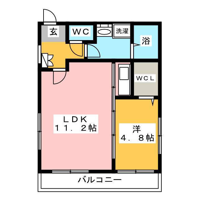 SUN STELLA(1LDK/2階)の間取り写真