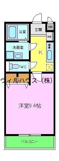 メゾンプロキオン(1K/2階)の間取り写真