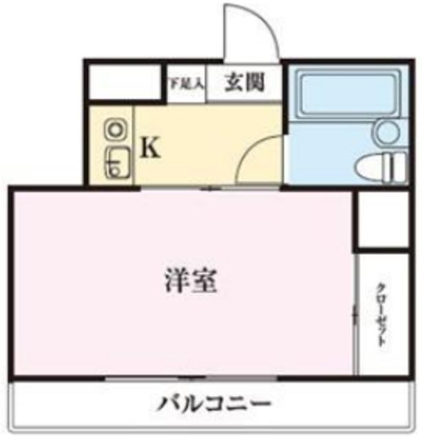 グリーンビレッジ(1LDK/4階)の間取り写真