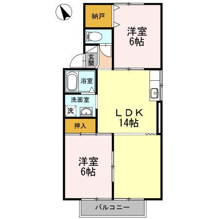 アネックスフレンド(2LDK/2階)の間取り写真