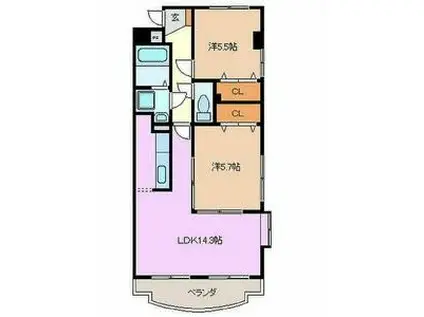 エステ―ラ(2LDK/1階)の間取り写真