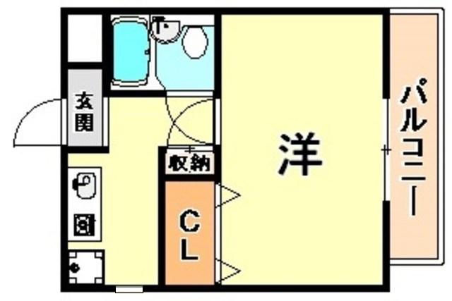 ドムールコスモス魚崎南(1K/4階)の間取り写真