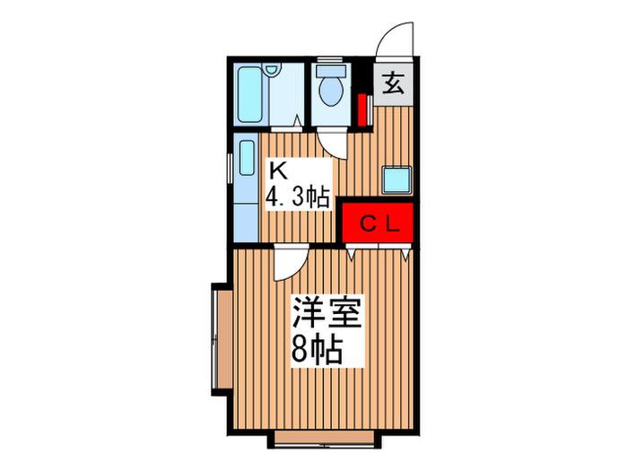 マルキハイツ(1K/2階)の間取り写真