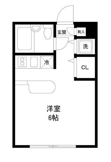 ワコーレエレガンス緑園都市(ワンルーム/2階)の間取り写真