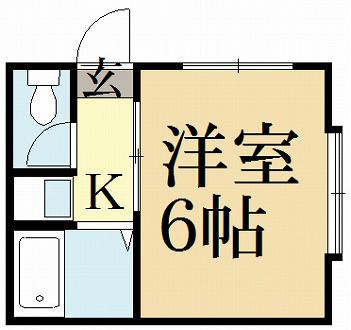 やまだハイツ(1K/2階)の間取り写真