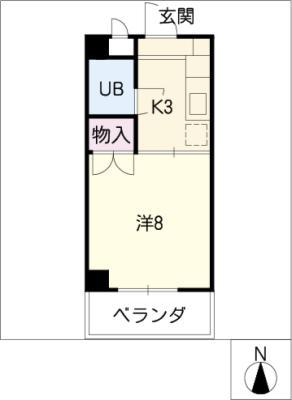 金光ビル(1K/5階)の間取り写真