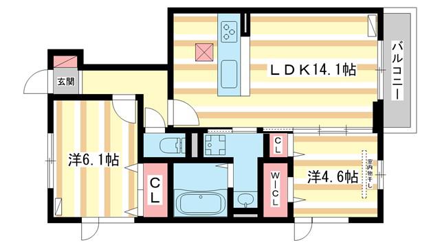 メゾンドピノ(2LDK/1階)の間取り写真