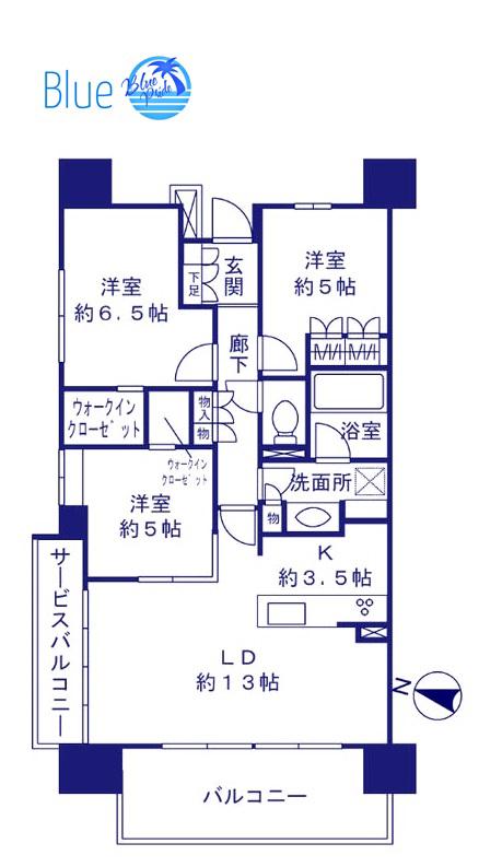 クリオレジダンス横浜新杉田(3LDK/7階)の間取り写真