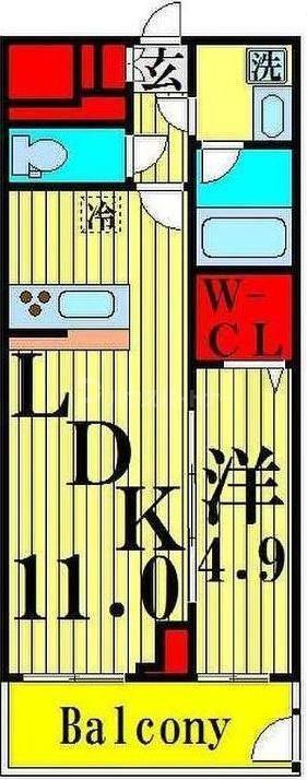 グランジュテII(1LDK/1階)の間取り写真