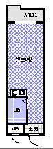 セゾン若松(ワンルーム/4階)の間取り写真