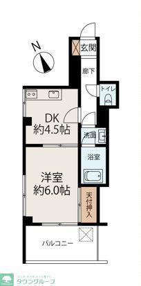 船津コーポ(1DK/3階)の間取り写真