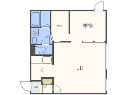 BELL TREE南9条(1LDK/2階)の間取り写真