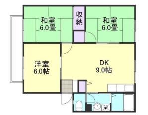 サンシャインB棟(3DK/2階)の間取り写真