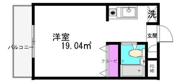 マンション上木崎(ワンルーム/3階)の間取り写真