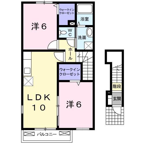 ソレアード(2LDK/2階)の間取り写真