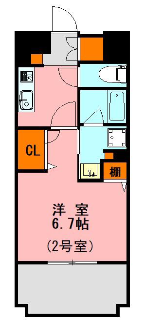LANDIC BAY FIELD(1K/7階)の間取り写真