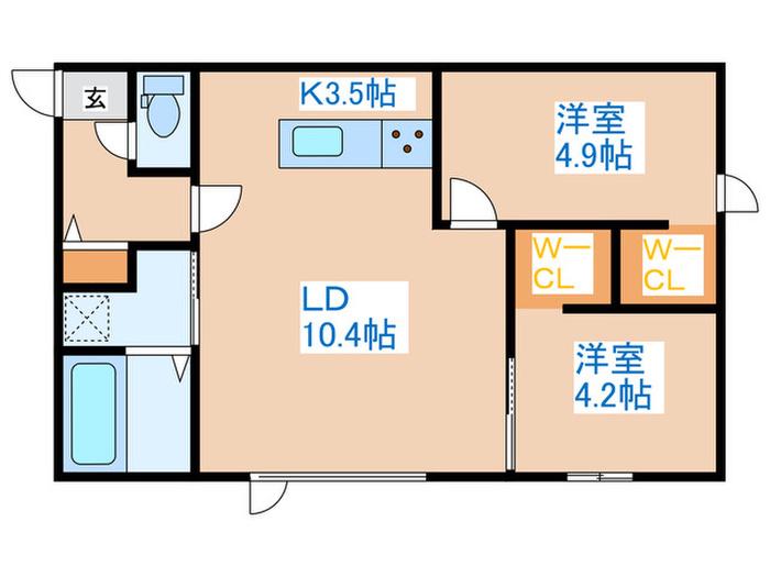 RIVIERE 手稲 AVANCE(2LDK/3階)の間取り写真