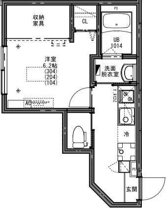 KEIAI RRESIDENC 新秋津II(1K/2階)の間取り写真