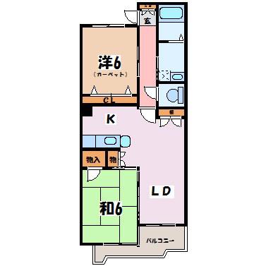 MICASA(2LDK/3階)の間取り写真